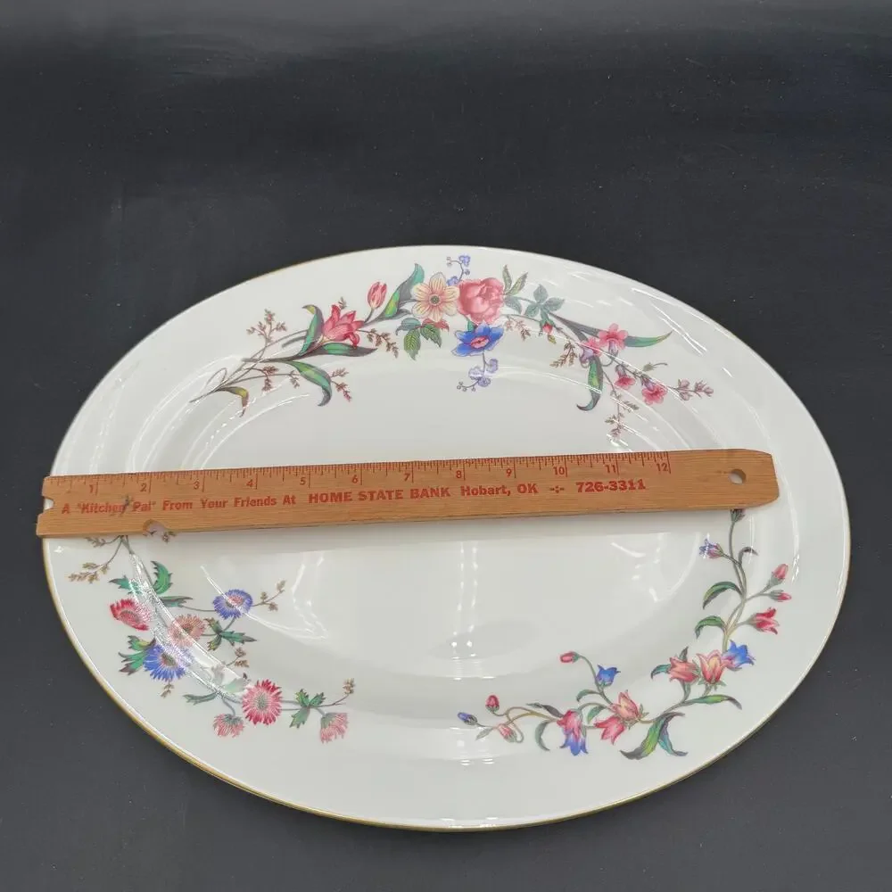 Vintage Platter by Wedgwood in Devon Sprays Bone China 15.25